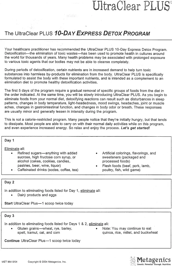 10 day express detox program, page 1